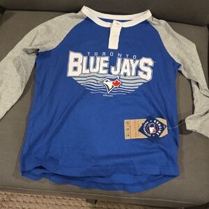 Toronto Blue Jays Kids Long Sleeve Tee - Blue and Gray